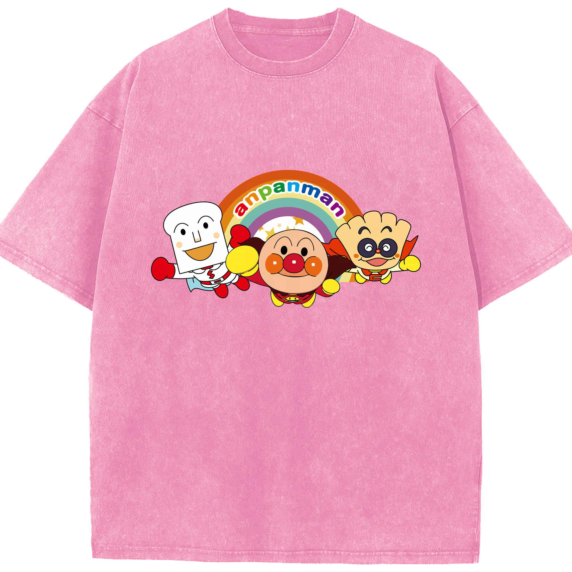 （画像用） アンパンマン Anpanman 綿100% ヴィンテージ風 半袖Tシャツ（フロントプリント）